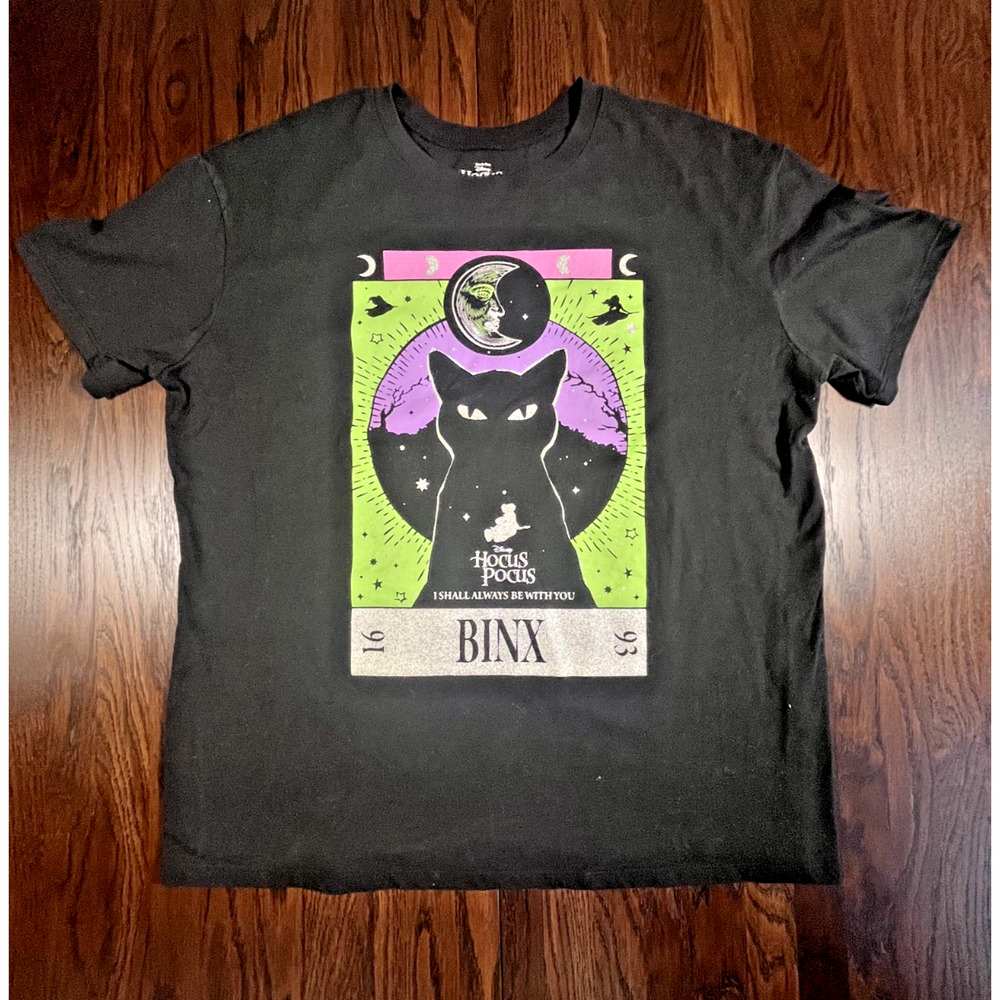 Disney Hocus Pocus Black T Shirt Womens XL Tarot Binx